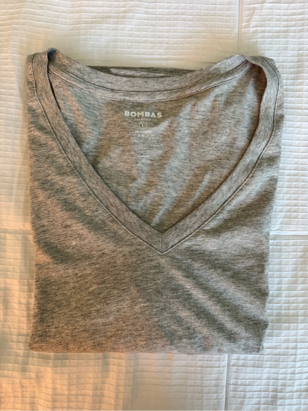 Bombas women’s core Pima V neck short sleeve Large